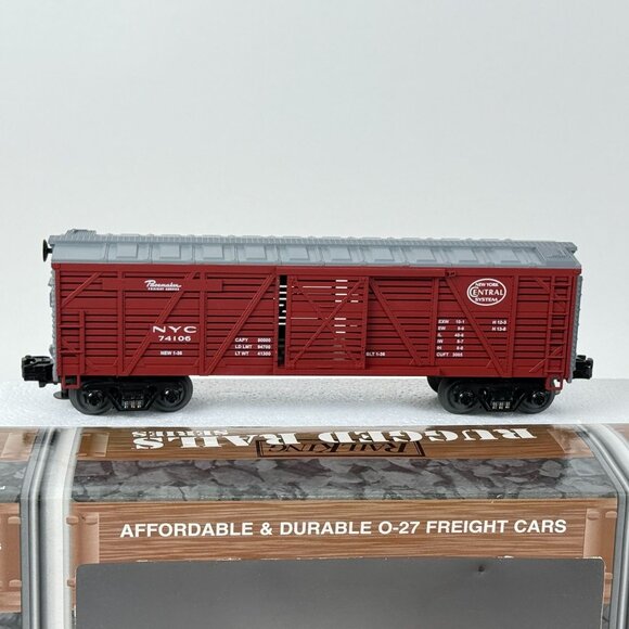 RailKing Rugged Rails MTH 33-7701 New York Central NYC Stock Car O-27 Gauge - Picture 2 of 11